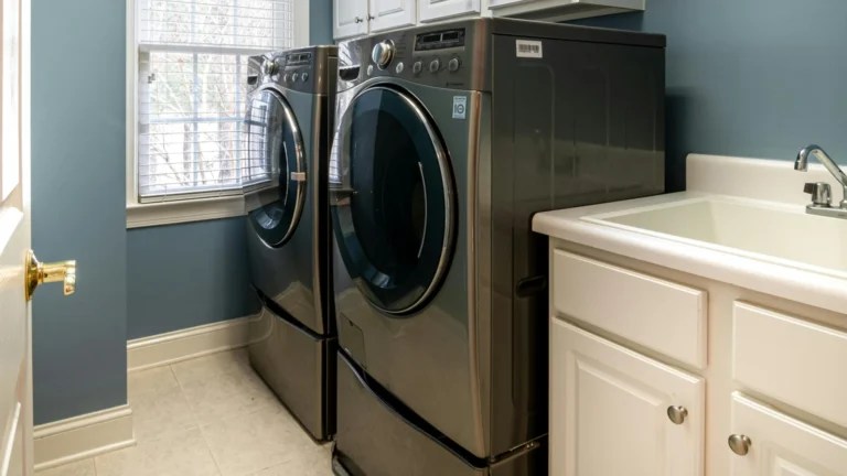 stainless appliances laundry room